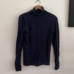 Magaschoni Navy Cashmere Turtle Neck Sweater